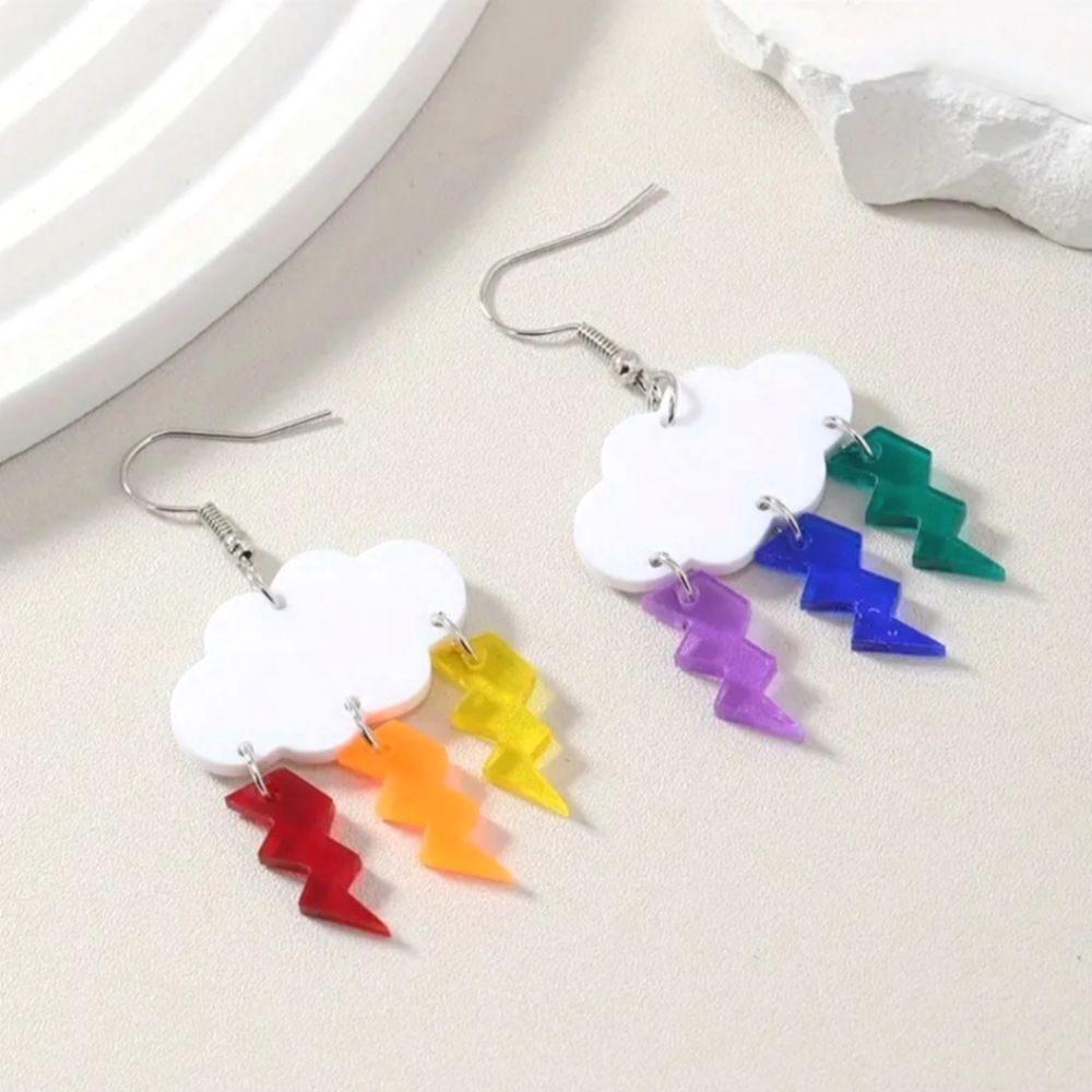 Colorful fun dangle earrings - Picture 3 of 7